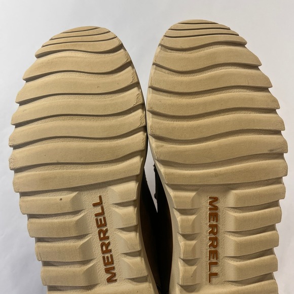 Merrell Downtown Shoe Mens 9 Stone Brown Leather Perforated Casual Light Sneaker - Picture 7 of 12